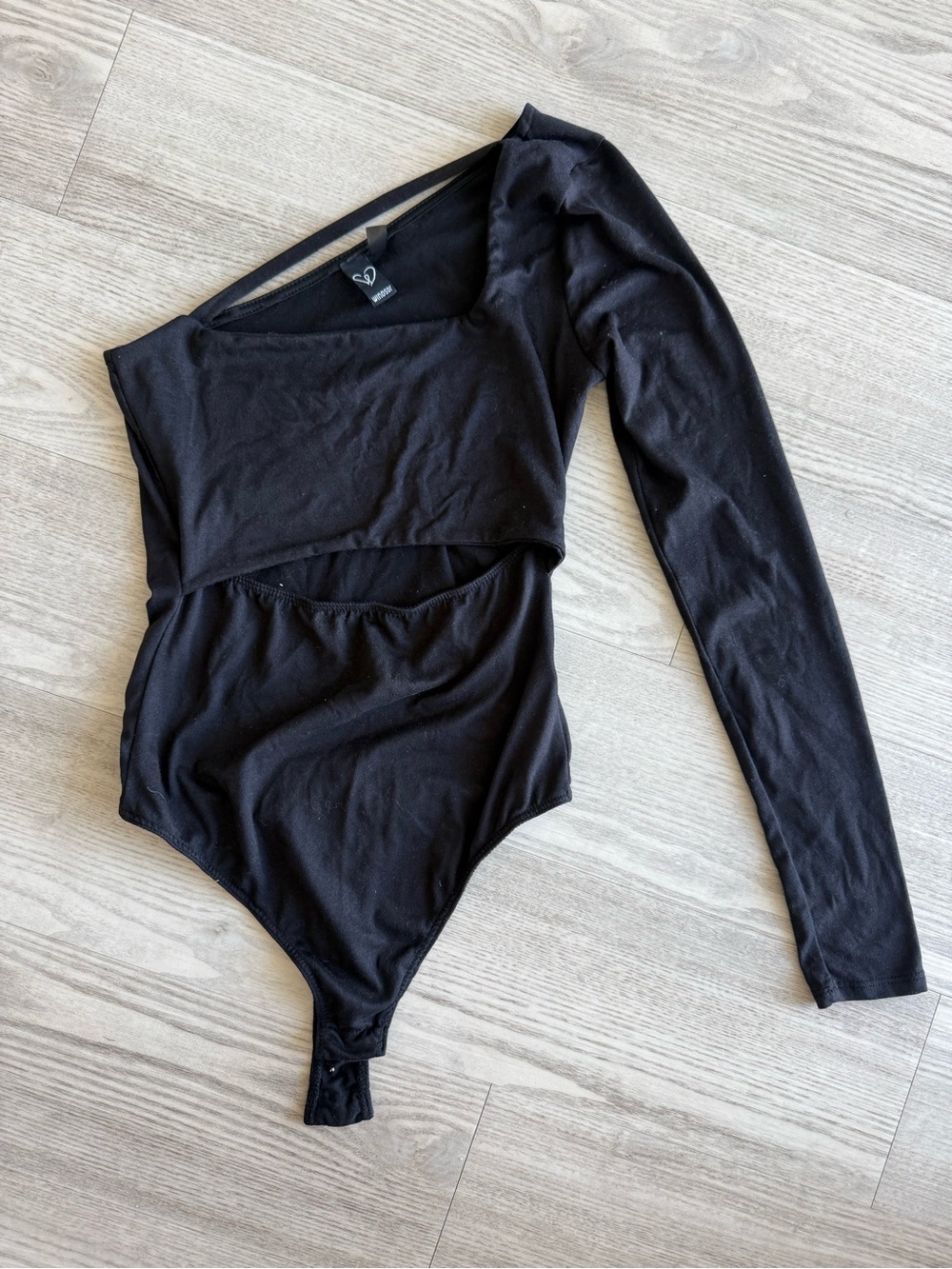 Black Long Sleeve Cutout Bodysuit